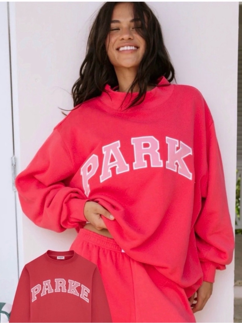PARK Bright Pink Crewneck Sweatshirt L/XL